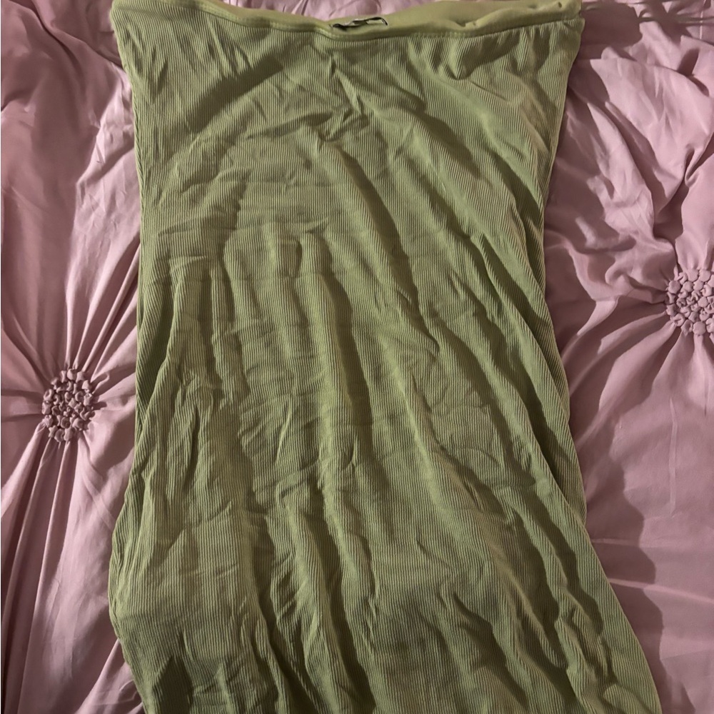 Fashion Nova Strapless Green Dress